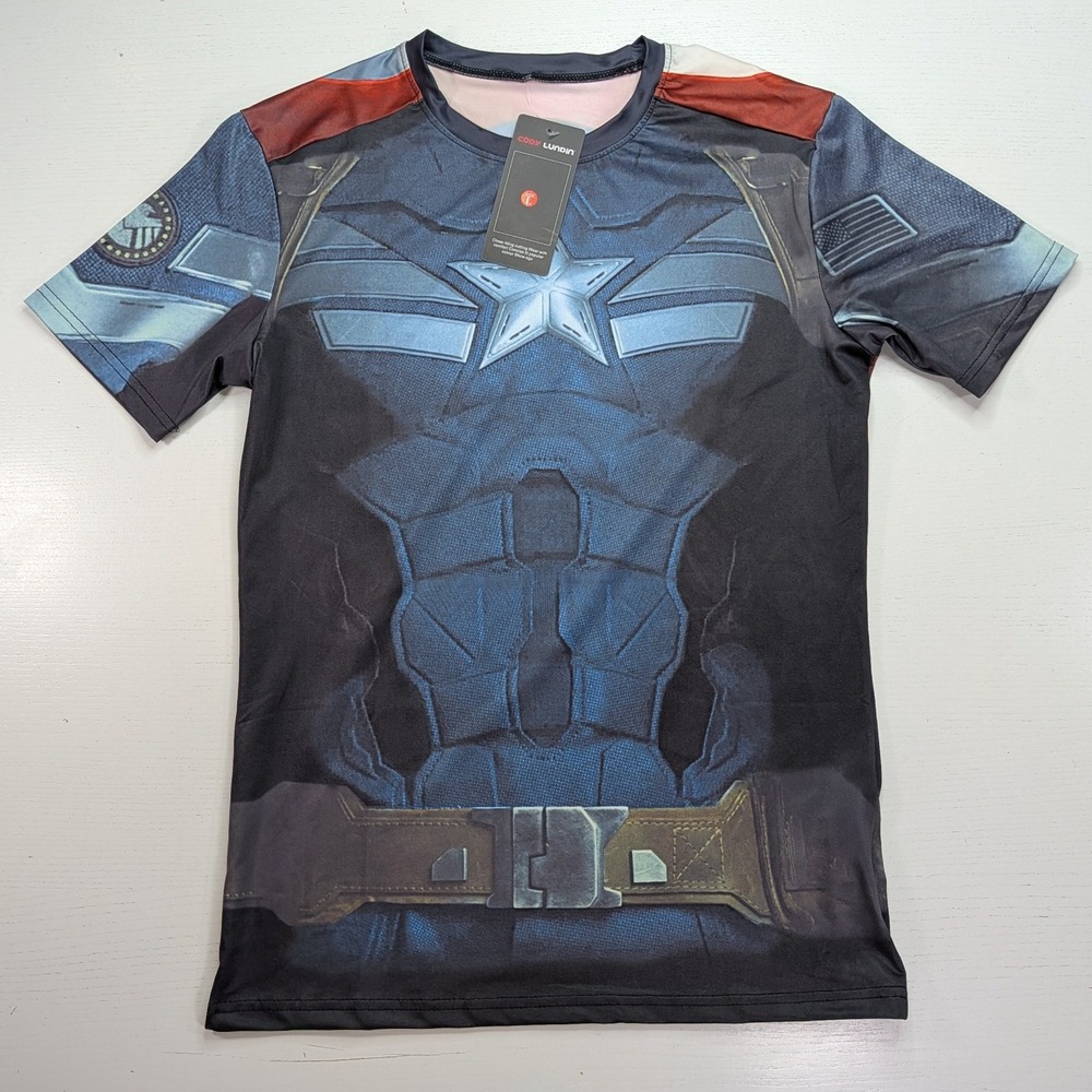 Cody Lundin Captain America Compression Shirt Mens L NWT Cosplay Rash Guard